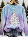 Comstylish Sparkling Christmas Tree Women's Plush Sweater