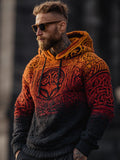 Men's Vintage Halloween Viking Art Knit Hoodie Sweater artswardrobe