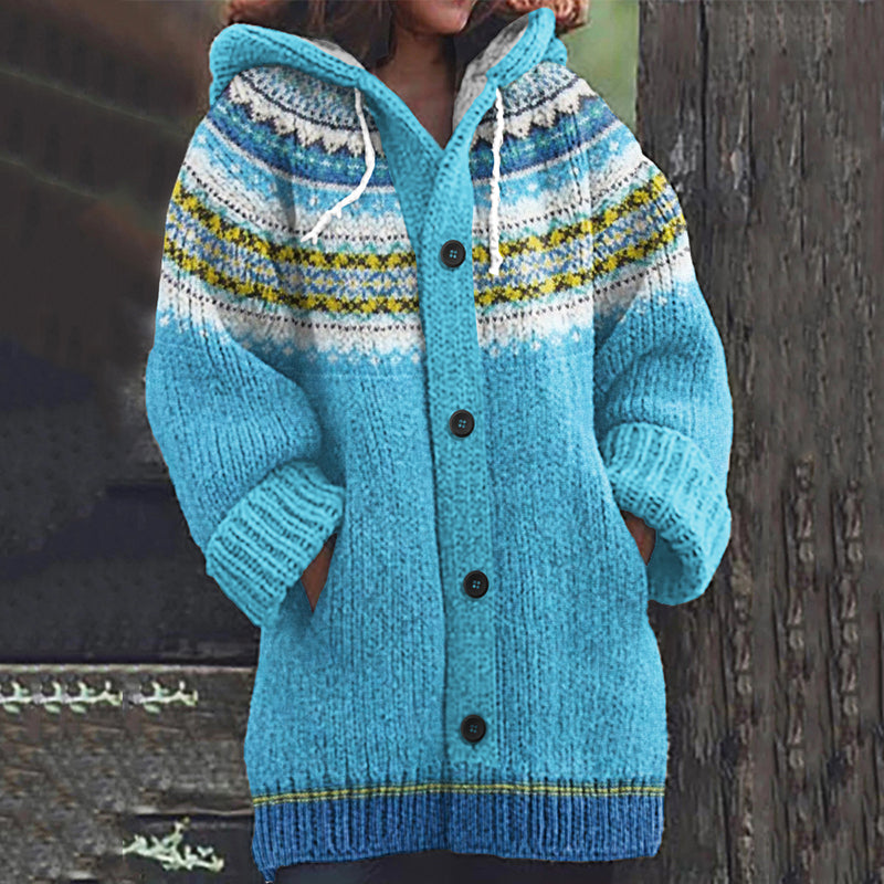 Vintage Icelandic Knitted Jacquard Warm Women's Sweater elevenforest