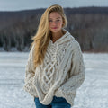Women's Viking Celtic Knot Pattern Cozy Knit Hoodie Sweater artswardrobe