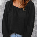 Valeria® | Women's square neck long sleeve sweater, loose casual sweater