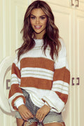 Josefa® | Striped sweater with dropped shoulders and lantern sleeves