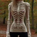 Vintage Skull Art Knit Turtleneck Sweater artswardrobe