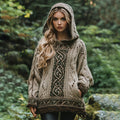 Women's Irish Celtic Knotted Hooded Sweater elevenforest