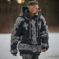 Men's Viking Celtic Art Cozy Jacquard Knit Hooded Sweater artswardrobe