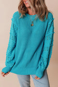 Marion® | Long-sleeved sweater with openwork ruffled crew neck