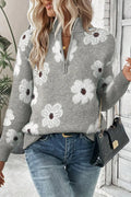 Junia® | Floral half zip sweater