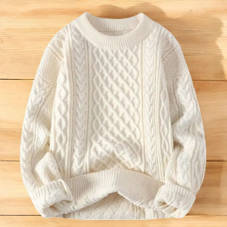 Cozy Autumn Winter Knit Sweater Loose Fit Vegan-Friendly Pullover Warmth Knitted Jacquard Unisex Sweater artswardrobe
