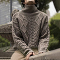 Men's Vintage Aran Jacquard Turtleneck Sweater artswardrobe