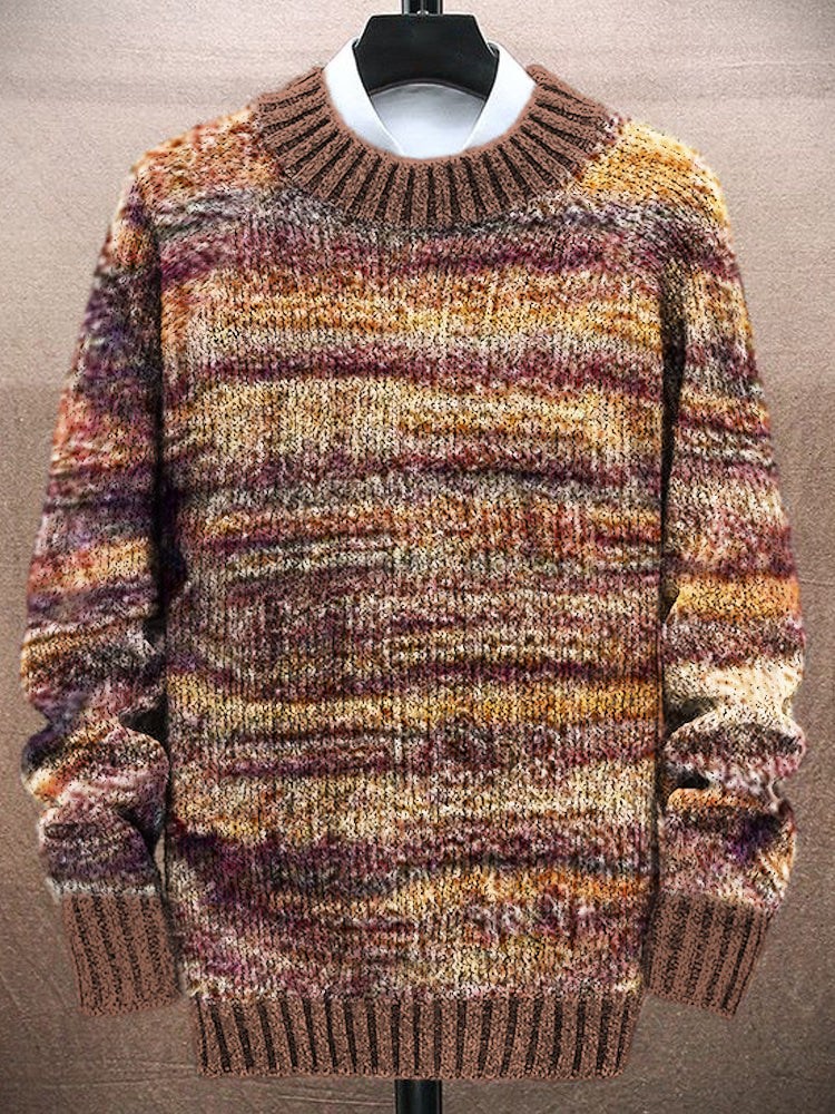 Western Style Vintage Stripe Pattern Men's Knit Sweater artswardrobe