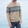 Vintage Geometry Jacquard Crew Neck Cozy Sweater artswardrobe