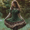 Women's Celtic Knotted Gradient Contrasting Colors Sweater Dress artswardrobe