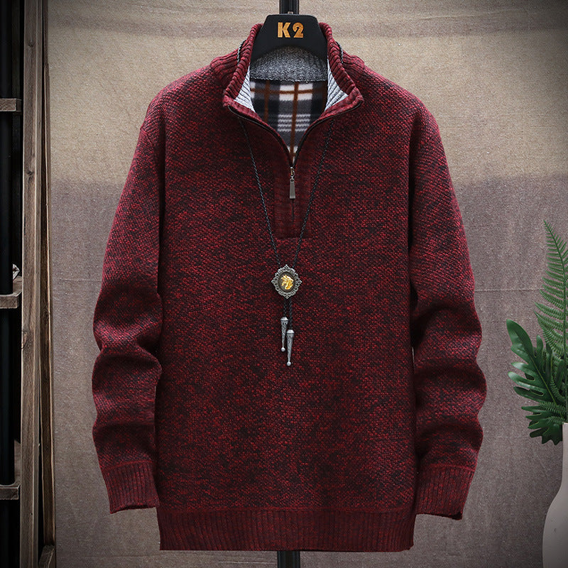 Men's Vintage Knitted Stand Collar Sweater elevenforest
