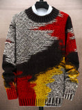 Vintage Color Blocking Men's Knit Sweater artswardrobe
