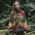Women's Celtic Knot Mysterious Color Ombre Round Neck Sweater artswardrobe