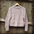 Woman Aran Jacquard Weave Cozy Warm Sweater artswardrobe