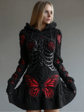 Comstylish Halloween Blood Butterfly Women's Knit Sweater Dress