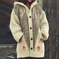 Vintage Diamond Floral Mushroom House Pattern Women's Sweater artswardrobe