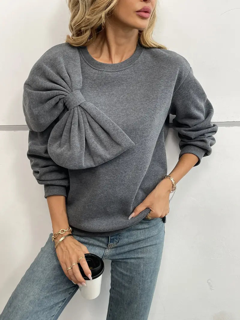 Nicole® | Oversized Cotton Sweater With Bow
