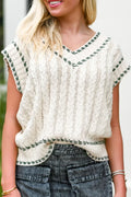 Carolina® | Cable knit V-neck sweater vest