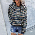 Icelandic Ethnic Style Geometric Jacquard Hooded Sweater elevenforest
