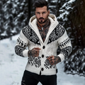 Men's Viking Pattern Jacquard Celtic Button Down Cozy Sweater artswardrobe