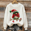 Women's Christmas Robin Plush Sweater