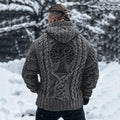 Men's Viking Tribal Tree Of Life Celtic Chunky Knit Hooded Sweater artswardrobe