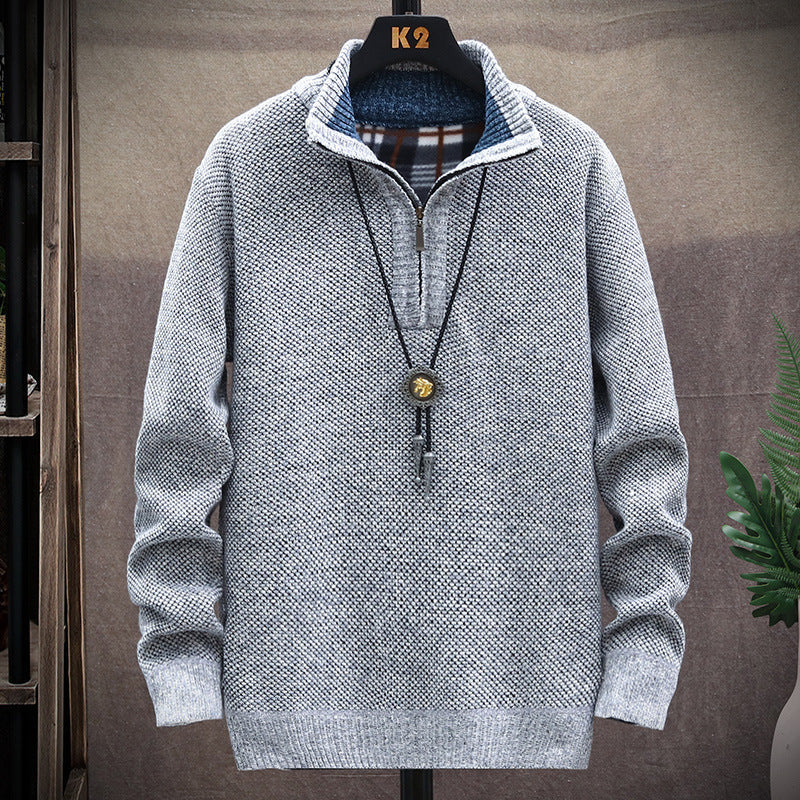 Men's Vintage Knitted Stand Collar Sweater elevenforest