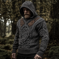 Men's Viking Rune Jacquard Celtic Knit Sweater artswardrobe