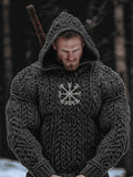 Men's Viking Vegvisir Celtic Knot Knit Hooded Sweater artswardrobe