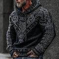 Vintage Viking Celtic Warm Knit Hooded Sweater artswardrobe