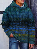 Men's Vintage Colorful Crochet Art Cozy Hooded Sweater artswardrobe