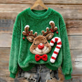Women's Christmas Reindeer Plush Sweater