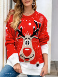 Loretta® | Warm women's knitted sweater with a reindeer pattern and a crew neck