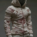 Halloween Bandage Muscle Art Knit Zip-up Sweater artswardrobe