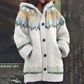 Vintage Geometry Jacquard Button Cozy Sweater elevenforest