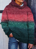 Men's Retro Colorful Gradient Cozy Hooded Sweater artswardrobe