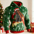 Comstylish Men's Fun Laser-eye Cat Pattern Hooded Ugly Sweater