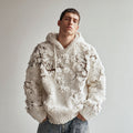 Men's Japanese White Almond Blossom Warm Hooded Sweater elevenforest