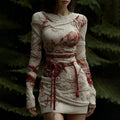 Women's Halloween Art Knit Mini Sweater Dress artswardrobe
