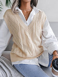 Eliana® | Women'S Hollow-Out Fried Dough V-Neck Knitted Sweater