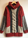 Classic Celtic Jacquard Contrast Color Cozy Chunky Hooded Sweater artswardrobe