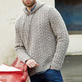 Men'S Vintage Knitted Jacquard Hooded Sweater artswardrobe