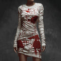 Vintage Bloody Bandages Roses Cozy Sweater Dress artswardrobe