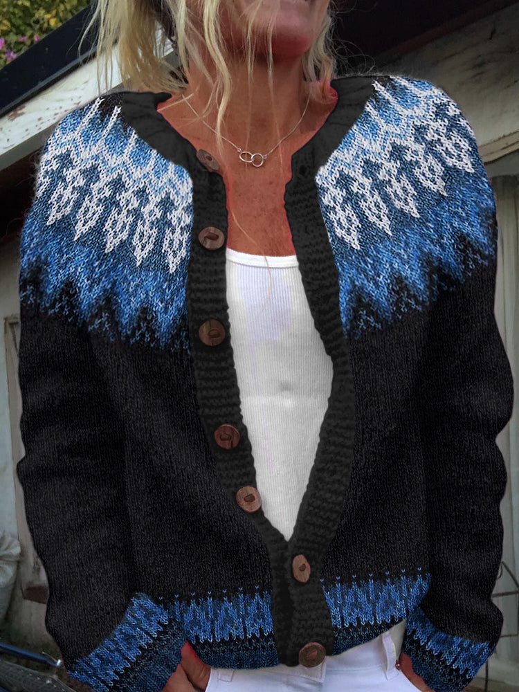 Vintage Tribal Icelandic Pattern Women's Sweater elevenforest