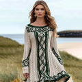 Women's Celtic Knotted Cozy Long Sleeve Sweater Dress artswardrobe