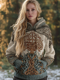 Comstylish Women's Viking-style Winter Warm Hooded Knitted Sweater