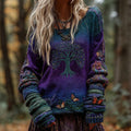 Women's Vintage Life Of Tree Knit Crew Neck Sweater artswardrobe