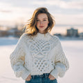 Women's Fair Isle Celtic Knot Knit Warm Crew Neck Sweater artswardrobe